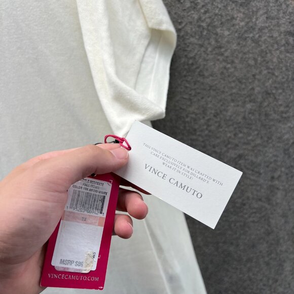 Vince Camuto Sweater Womens 2X Beige Cowl Neck Short Sleeve Lightweight Knit - Picture 3 of 14